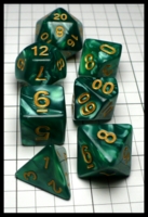Dice : Dice - Dice Sets - QMay Green Swirl with Yellow Numerals - Amazon 2023